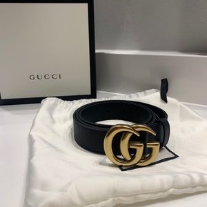 Black Gucci Leather Belt